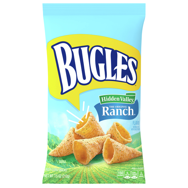 Bugles Hidden Valley Ranch Flavor Crispy Corn Snacks
