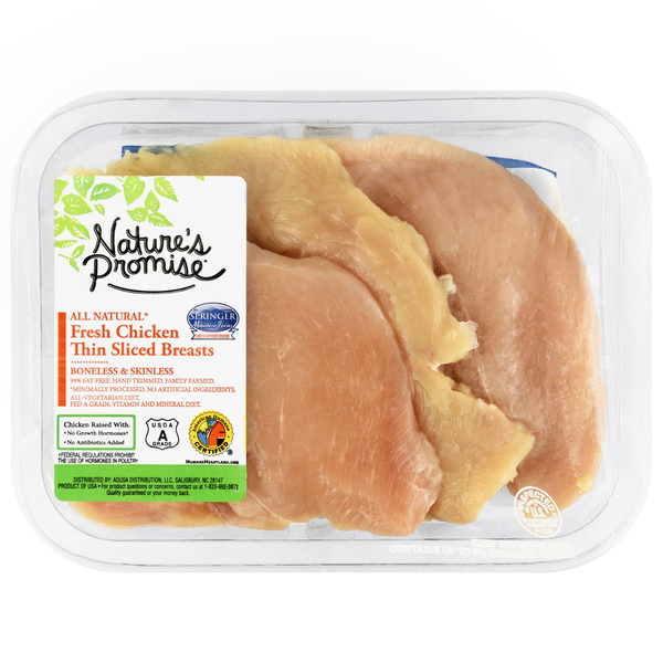 Nature's Promise Boneless & Skinless Thin Sliced Chicken Breasts Fresh
