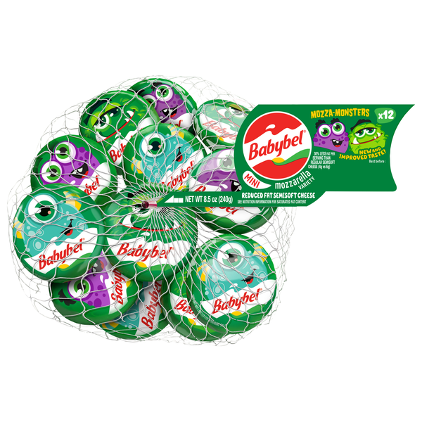Babybel Mini Mozza-Monsters Mozzarella Semi-Soft Snack Cheese - 12 ct