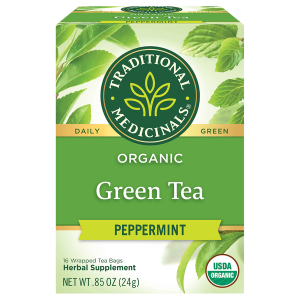 Traditional Medicinals Organic Peppermint Green Tea Bags