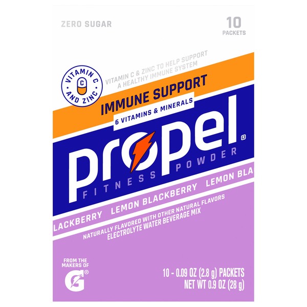 Propel Immune Lemon Blackberry Electrolyte Water Beverage Mix - 10 ct