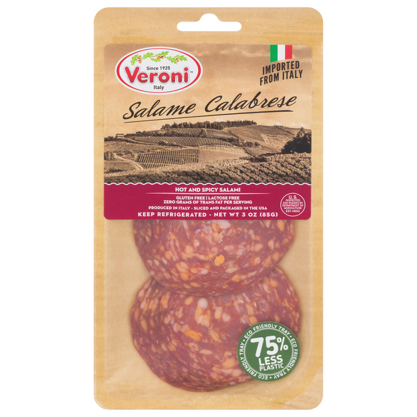 Veroni Imported Hot & Spicy Salame Calabrese Sliced