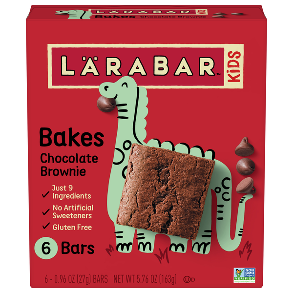 LARABAR Kids Bakes Gluten Free Chocolate Brownie Bars - 6 ct