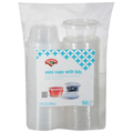 Hannaford Clear Plastic Mini Cups with Lids 2 oz