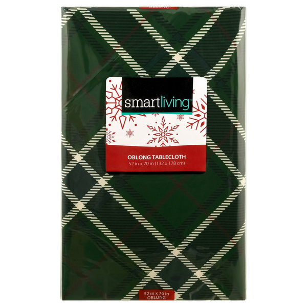 Smart Living Christmas Oblong Tablecloth Green 52 X 70 Inch