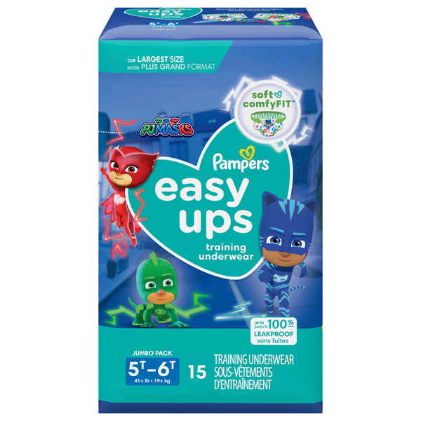 Pampers Easy Ups Boys 5T-6T PJ Masks Training Underwear 41+ lb