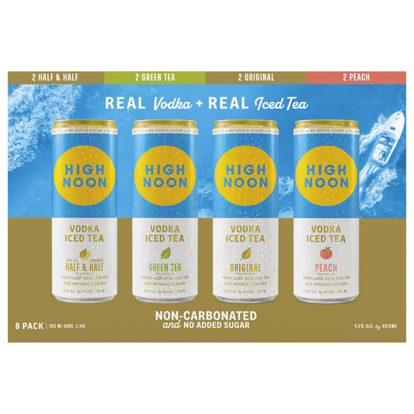 High Noon Lake Pack Vodka Iced Tea Variety - 8 pk