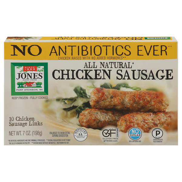 Save on Jones Dairy Farm Chicken Sausage Links Fully Cooked Gluten Free