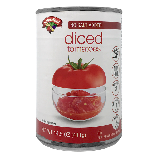 Hannaford No Salt Added Diced Tomatoes