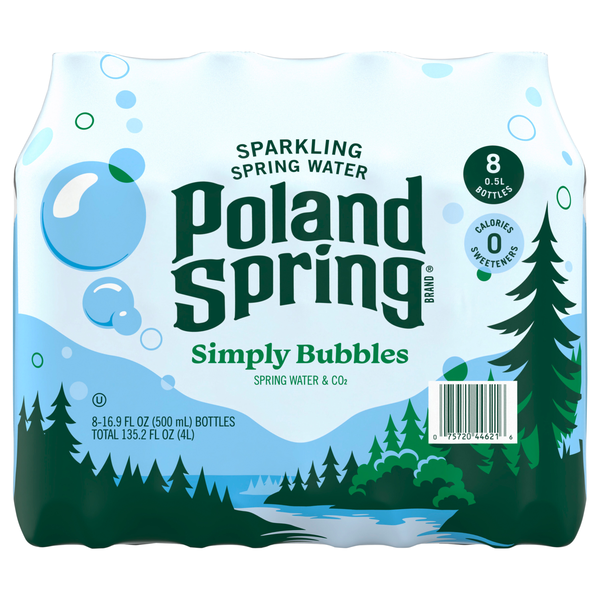 Poland Spring Simply Bubbles Sparkling Spring Water - 8 pk