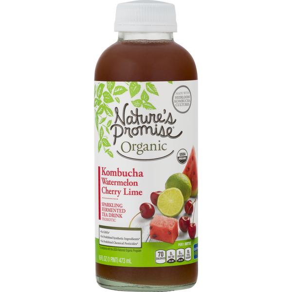 Nature's Promise Organic Watermelon Cherry Lime Kombucha