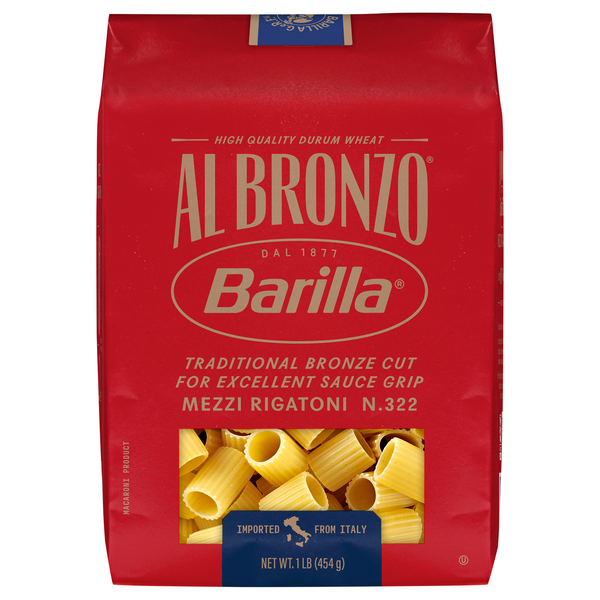 Barilla Al Bronzo Mezzi Rigatoni Pasta