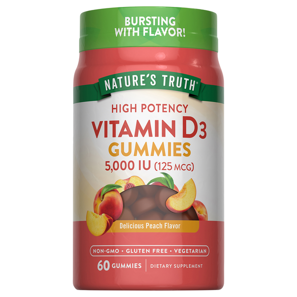Nature's Truth Peach High Potency Vitamin D3 5000 IU mcg Gummies