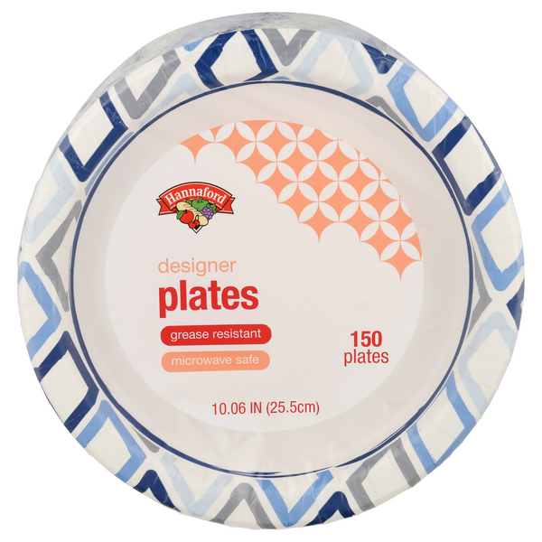Hannaford Designer Paper Plates 10.06 Inch