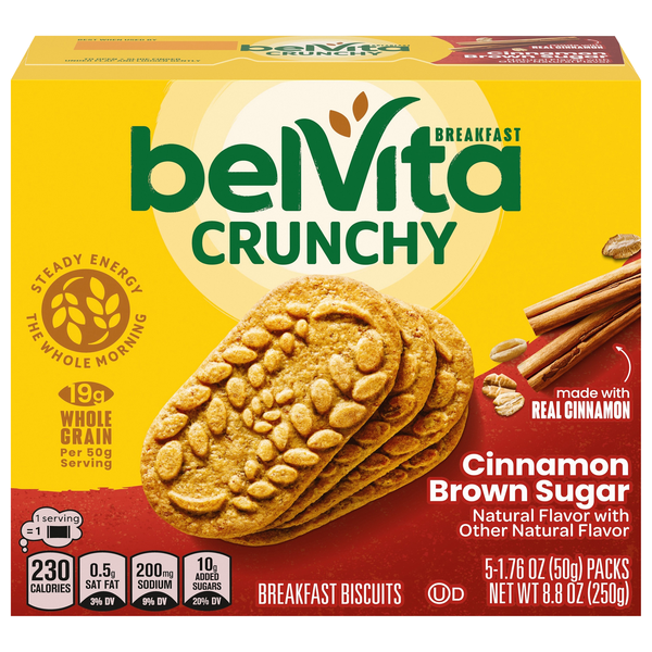 belVita Crunchy Cinnamon Brown Sugar Breakfast Biscuits - 5 ct