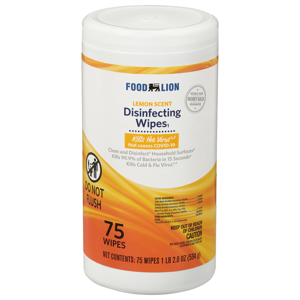 Food Lion Disinfecting Wipes Lemon Scent