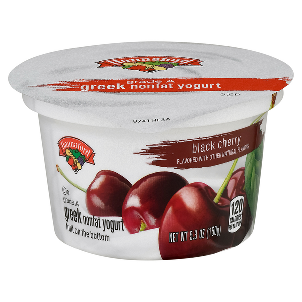 Hannaford Non Fat Black Cherry Greek Yogurt Cup