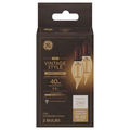 GE LED Candelabra Vintage Style Amber Glass Warm Candle Light Bulb 40W