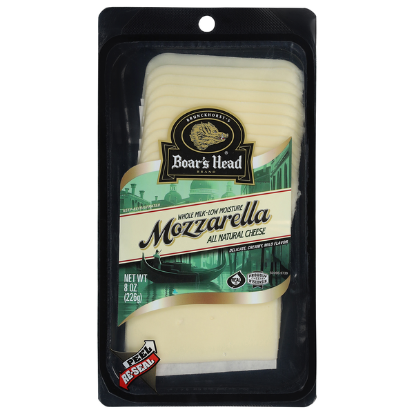 Boar's Head Natural Whole Milk Mozzarella Cheese (Pre-Sliced)