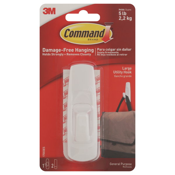 Command 3M Utility Hook White Large