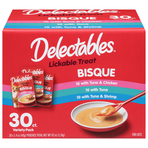 Delectables Bisque Lickable Cat Treat Variety Pack - 30 ct