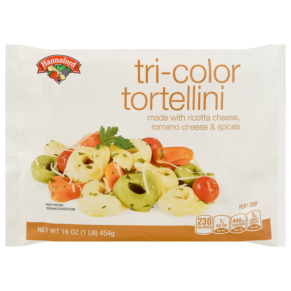 Hannaford Tri-Color Cheese Tortellini Pasta Frozen