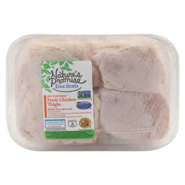 Nature's Promise Natural Bone-In Skin-On Chicken Thighs Fresh