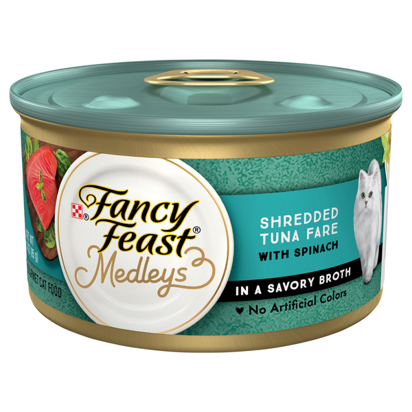 Fancy Feast Medleys in Broth Shredded Tuna w/Spinach Wet Cat Food