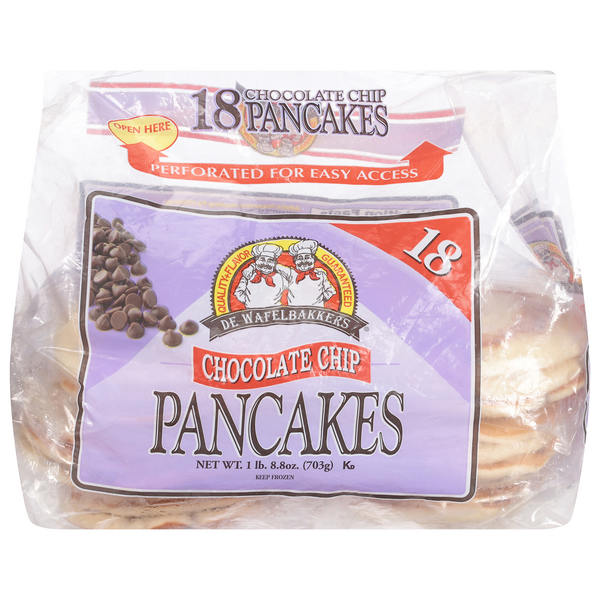 De Wafelbakkers Chocolate Chip Pancakes - 18 ct