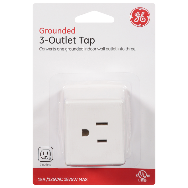 GE Grounded 3-Outlet Tap