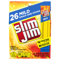 Slim Jim Mild Protein Smoked Meat Sticks Snack Size - 26 ct
