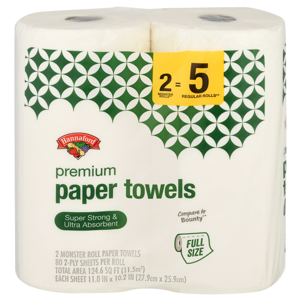 Hannaford Full Size Monster Roll 2-Ply Premium Paper Towels