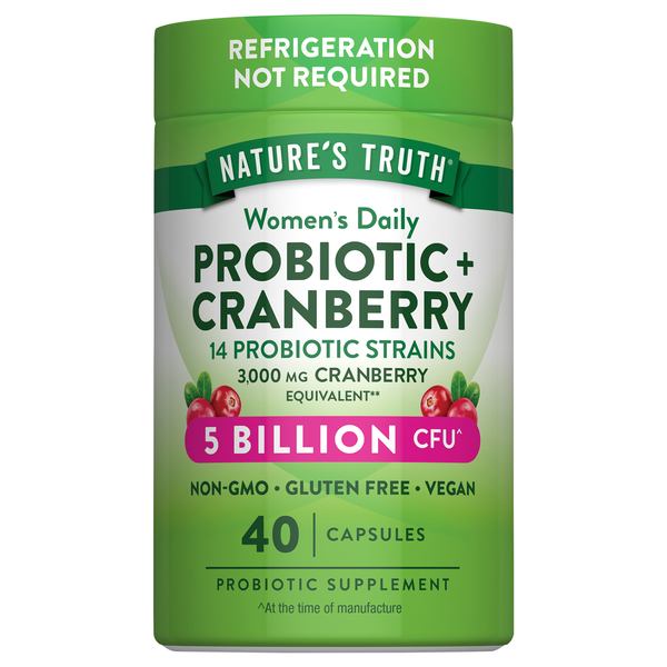 Nature's Truth Women's Vegetarian Probiotic + Cranberry Capsules