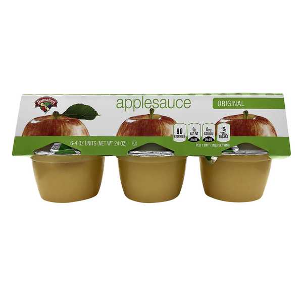 Hannaford Original Applesauce Cups - 6 ct