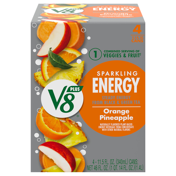 Save on V8 Plus Orange Pineapple Flavored Sparkling Energy Drink