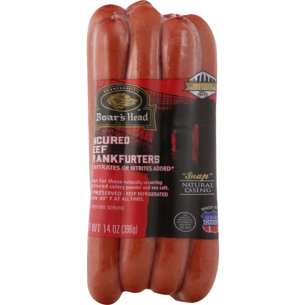 Save on Boar's Head Deli Beef Frankfurters Natural Casing 7 ct Order