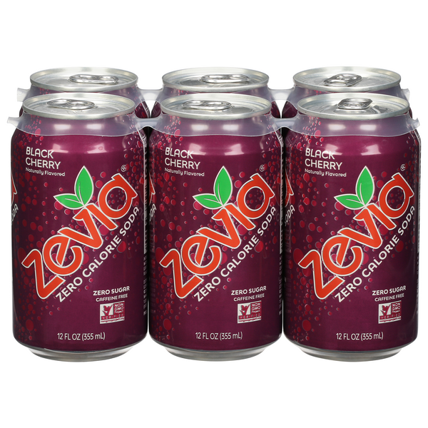 Save on Zevia Zero Calorie Black Cherry Soda Caffeine Free 6 pk Order Online Delivery GIANT