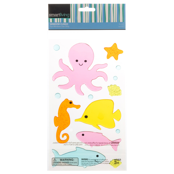 Smart Living Summer Window Clings Sea Creatures Ages 3+