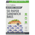 lunchskins Recyclable + Sealable Shark Paper Sandwich Bags