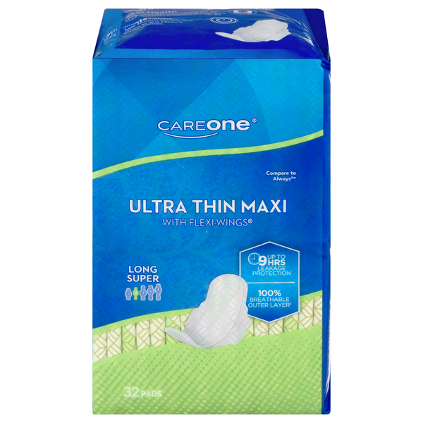 Save on CareOne Ultra Thin Maxi Pads with Flexi Wings Long Super Order