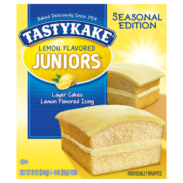 Tastykake Lemon Flavored Juniors Snack Cakes - 4 ct