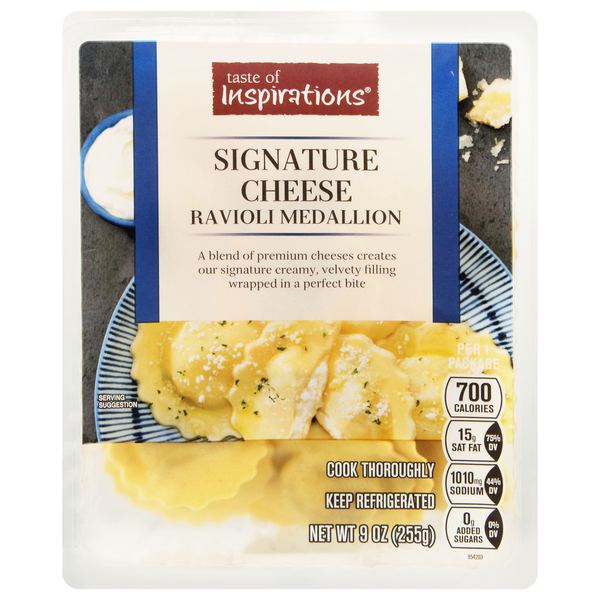 Taste of Inspirations Signature Cheese Ravioli Medallion Pasta Fresh