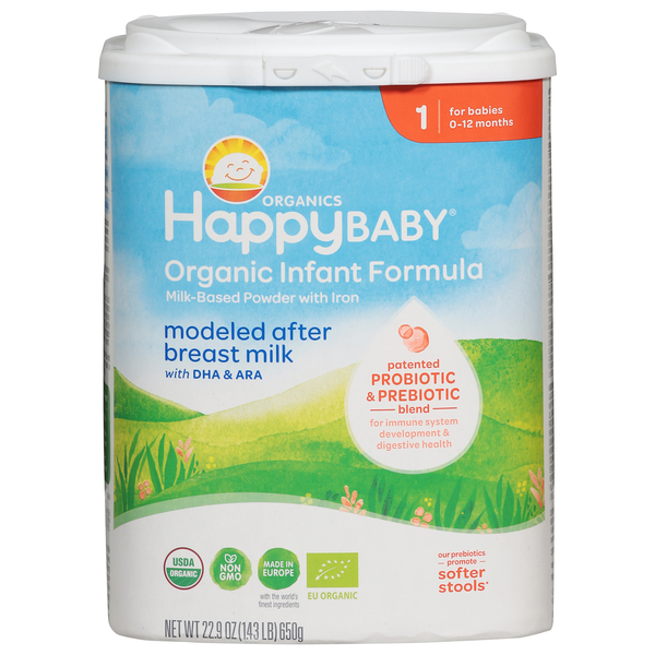 Happy Baby Organic Stage 1 Powder Infant Formula with Iron