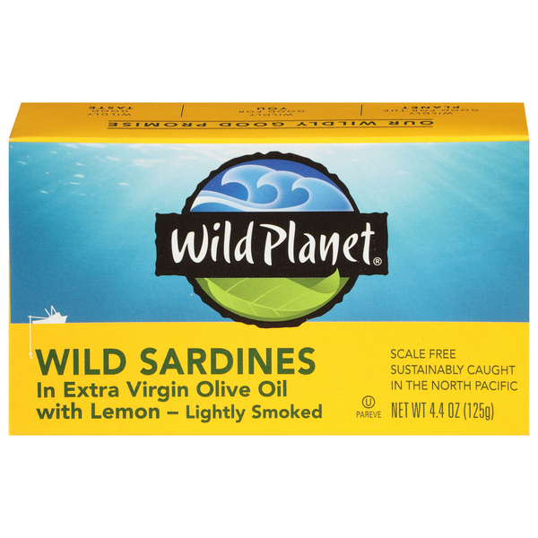 Save on Wild Wild Sardines in Extra Virgin Olive Oil with Lemon