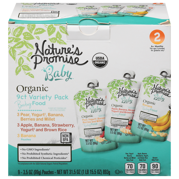 Nature's Promise Organic 2 Baby Food Variety Pack - 9 ct