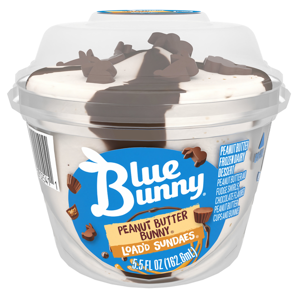 Blue Bunny Load'd Sundaes Peanut Butter Bunny Frozen Dairy Dessert