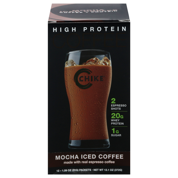 Chike High Protein Mocha Iced Coffee Packets - 12 ct