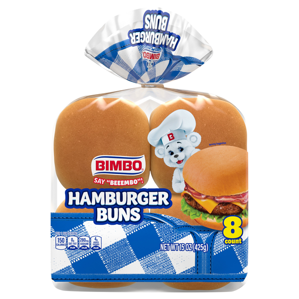 Bimbo Hamburger Buns - 8 ct