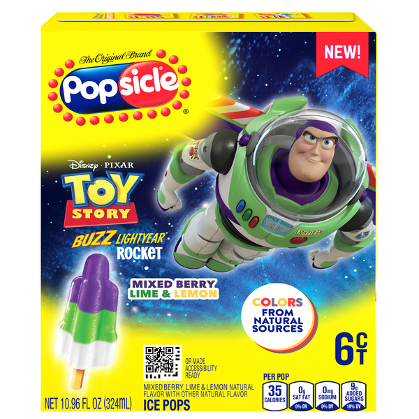 Popsicle Toy Story Buzz Lightyear Rocket Ice Pops - 6 ct