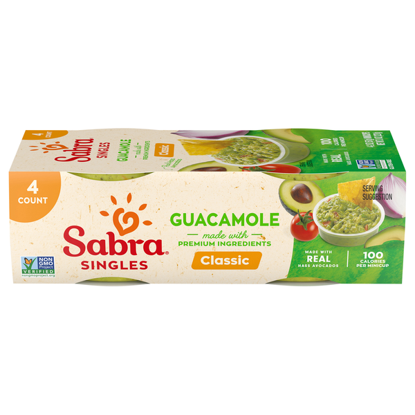 Sabra Classic Guacamole Single Cups - 4 ct
